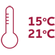 Wir empfehlen bei Anwendung die Temperatur 15° - 21°C